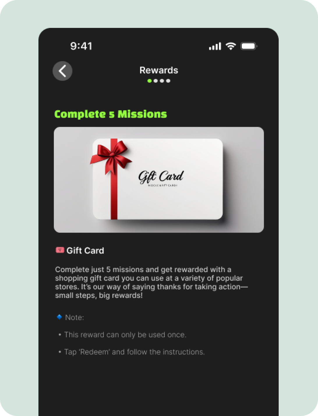 Reward system